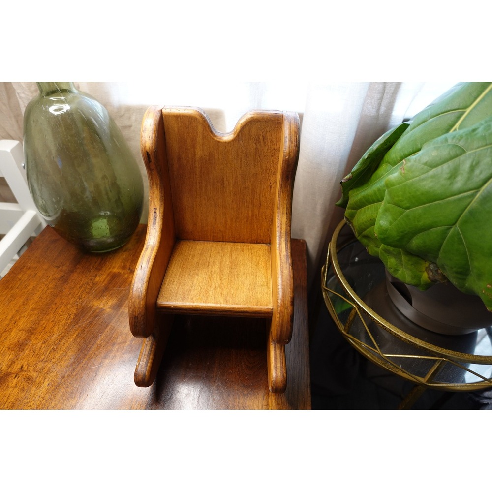 Vintage small wooden rocking chair‎ planter/pretend play/decorative